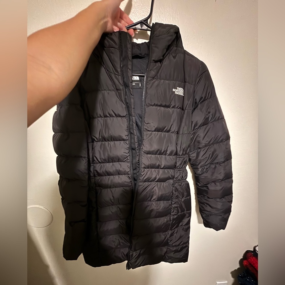 The North Face mid length puffer coat